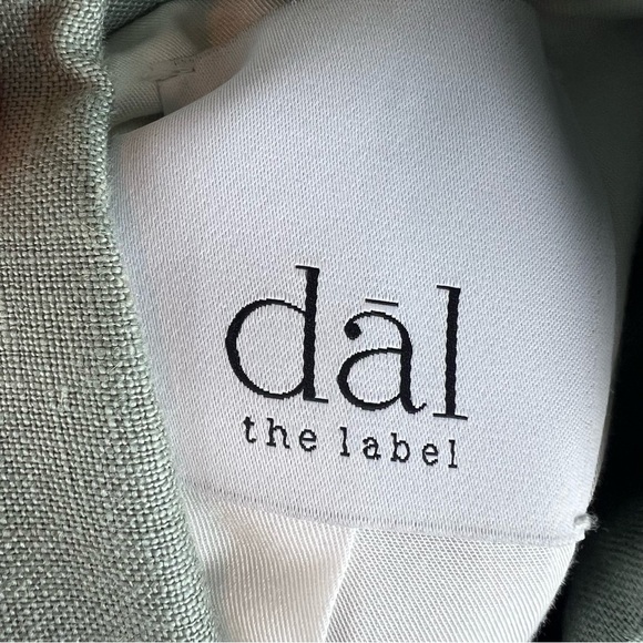 Dal The Label Seafoam Pale Green Natural Linen Double Breasted Blazer Jacket - Picture 7 of 8